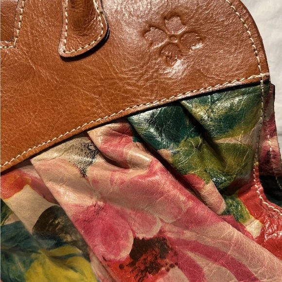 Patricia Nash Lione Large Satchel Shoulder Bag watercolor Floral Leather - Picture 11 of 11